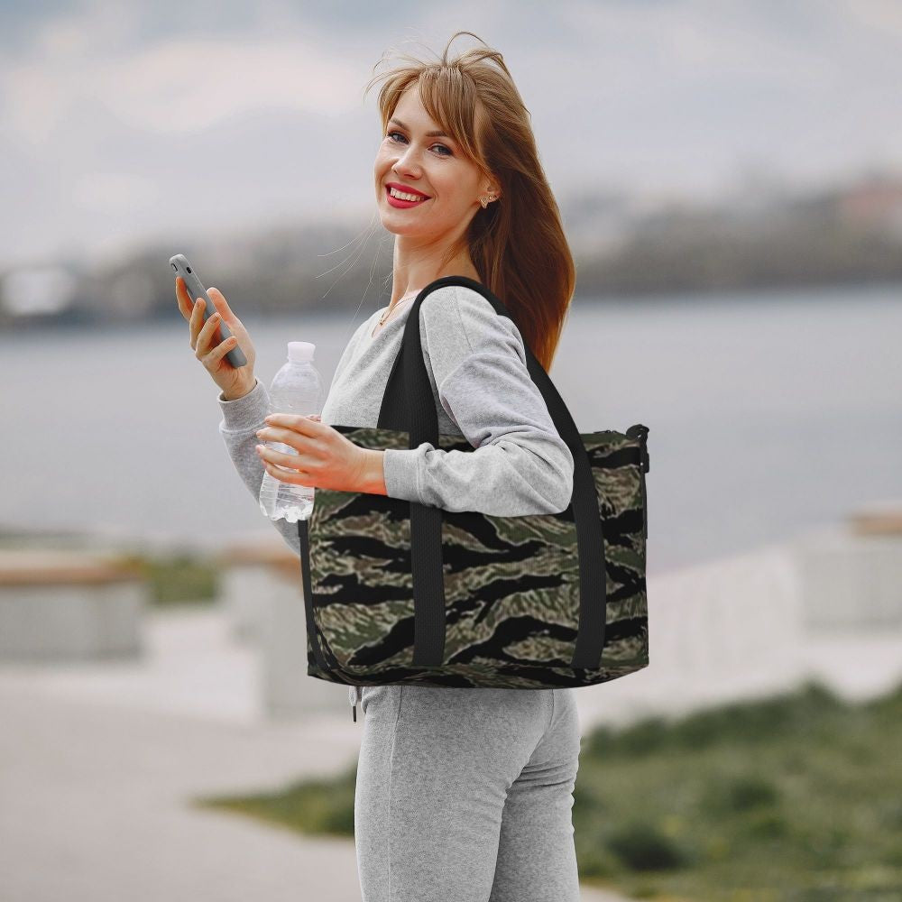 Tiger Stripe Camouflage Military Camo Beach Travel Bag Large Capacity Tote Bags for Gym Yoga Women Shopping Duffle Shoulder Bag