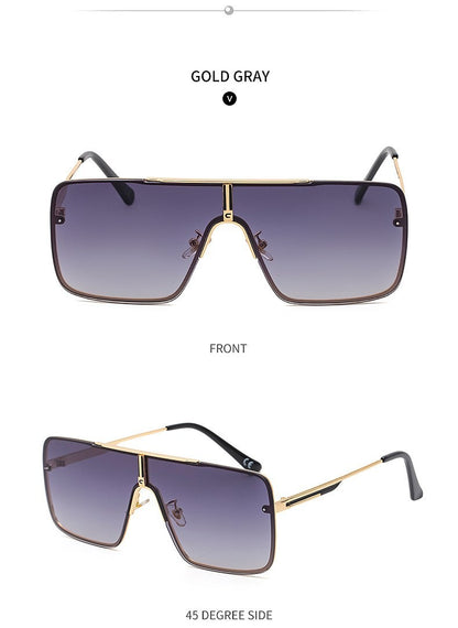 Óculos de sol quadrados oversized para homens, armação grande, 2025, design de marca de luxo, armação de metal, óculos de sol masculinos, óculos retrô