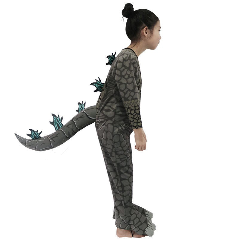 Monster Cosplay Animal Costume Dinosaur Halloween Bodysuit  Kid Boys Girl Funny Jumpsuit Carnival For Toddler Child Catsuit+Mask