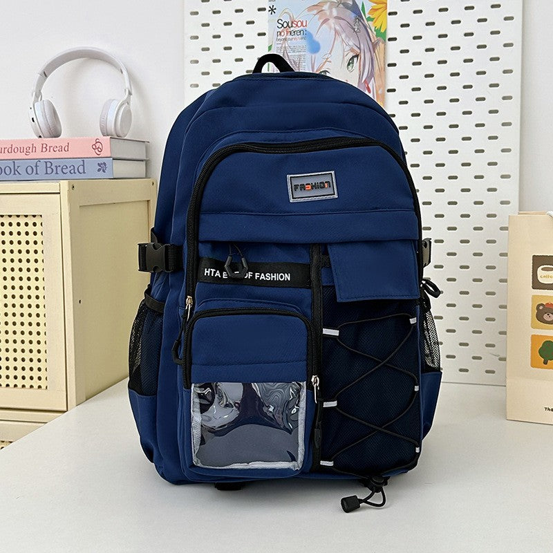 Mochila Escolar Estilo Japonês Bolsa Pequena para Boneca Grande Capacidade para Estudantes do Ensino Médio e Fundamental Masculino e Feminino Jovem Casual