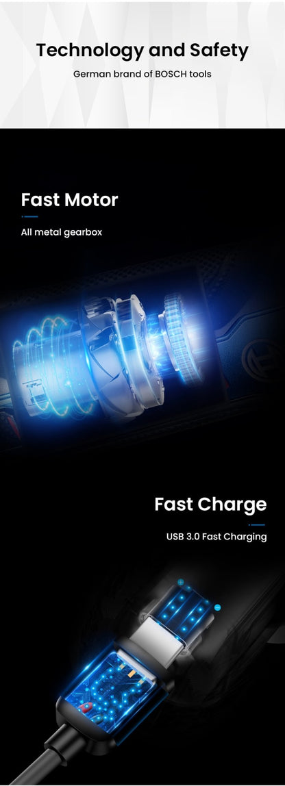 Bosch Parafusadeira Elétrica GO2 GO3 USB Recarregável Multifuncional Furadeira Manual Sem Fio Ferramentas Elétricas Manutenção Doméstica Reparo