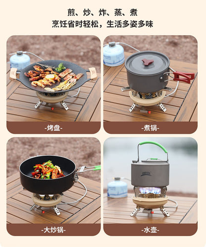BRS-201A Five-core Fire Stove, Cassette Butane Liquefaction Portable High-power Gas Stove with Electronic Igniter Split Cooktops