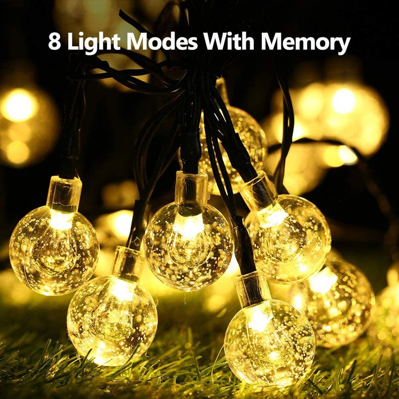 5-22M Solar String Lights Outdoor 200 Led Crystal Globe Lights Waterproof Solar Festoon Fairy Light For Garden Christmas Decor