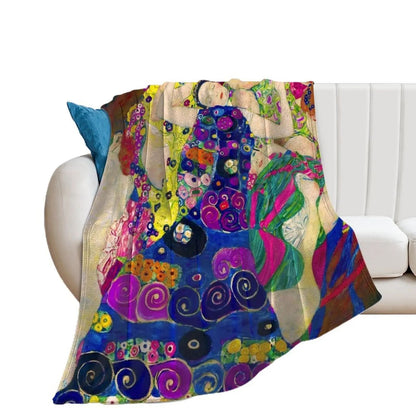 Manta Gustav Klimt Die Jungfrauen (As Virgens) Mantas Felpudas Para Cama Cobertores Decorativos