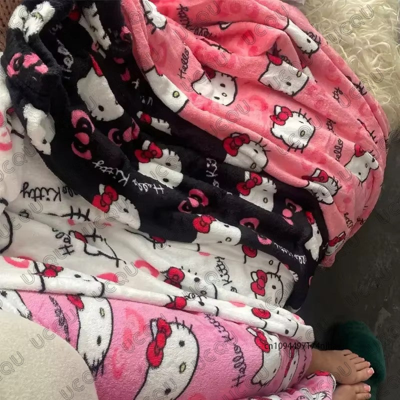 Autumn Winter Cartoon Hello Kitty Pajamas Pants Y2K Anime Women‘s Pajama Pants Couple Sleepwear Trousers Casual Home Clothes