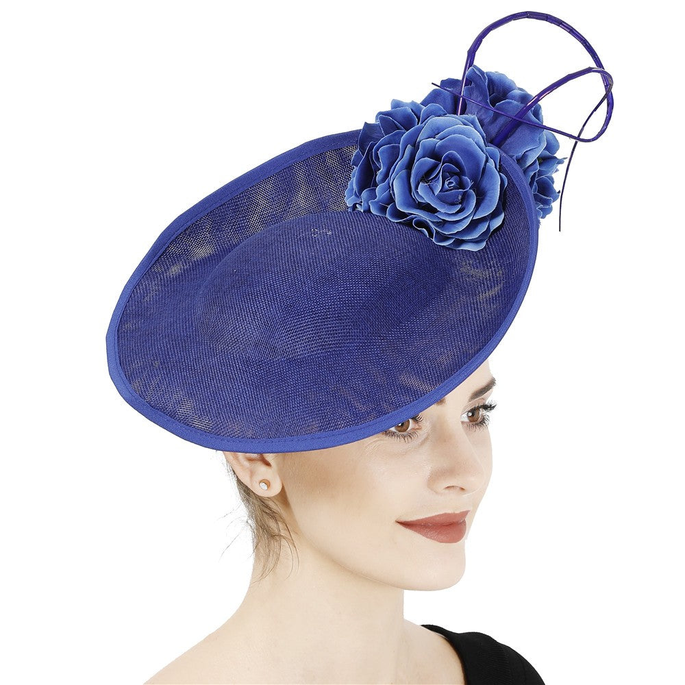 Lindo Vestido Formal de Casamento Chapéu Fedora Feminino Grande Derby Casquete de Flor da Moda Fascinator Chapéu Feito à Mão Ocasião Chapelaria