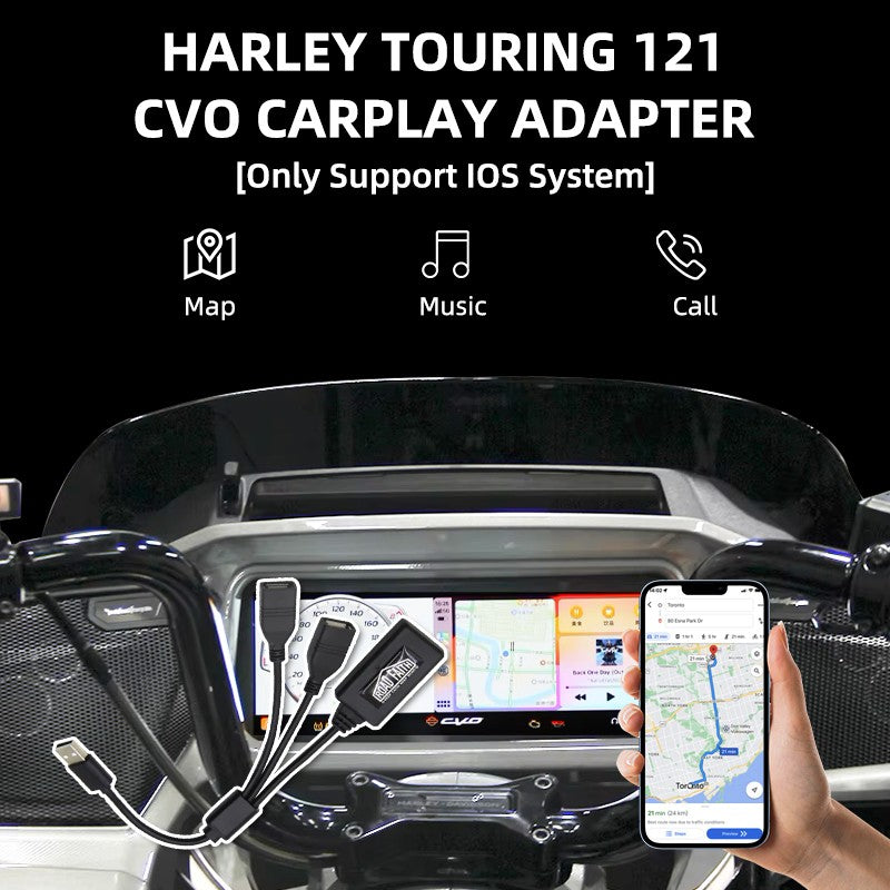 Adaptador sem fio Road Faith para Carplay de motocicleta Harley 2023-up 121CVO 2019-2022 117CVO Touring Street/Road Glide para iPhone