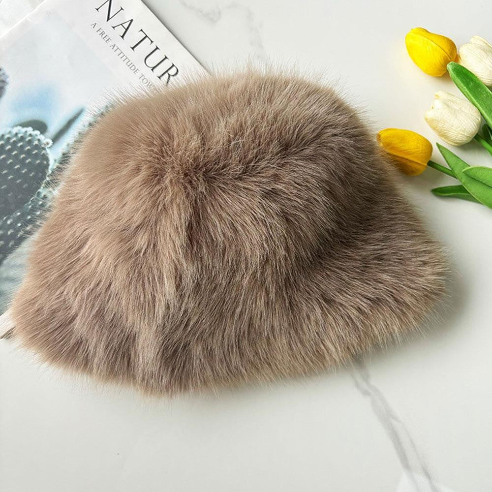 Winter Fluffy Fur Bucket Hat For Women Warm Plush Fisherman Hat Thicken Plush Ear Protection Cap Outdoor Windproof Panama Caps