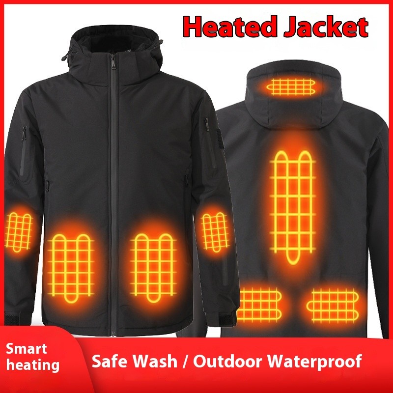 Smart Graphene Heating Jacket Outdoor Unisex Fleece Lined Electric USB Warmth Motorcycle Rider Vest Cycling Traveling Jacket