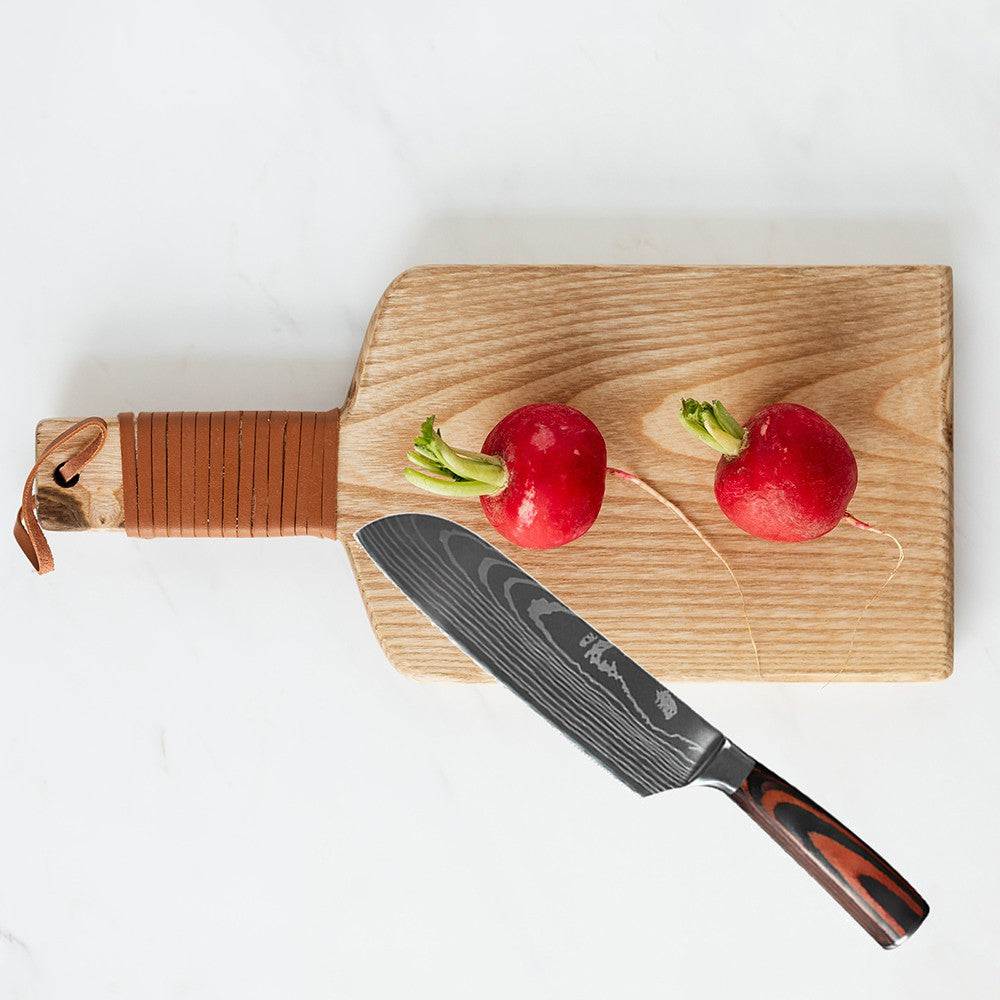 Conjunto de Facas de Chef 1-10 Peças Facas de Cozinha Padrão Damasco a Laser Faca Japonesa Santoku Afiada Cutelo Faca Utilitária para Fatiar