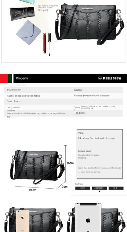 2024 New Single Shoulder Bag Women's Bag Fashionable New Atmosphere Change Handheld Bag Insert Lock Envelope Bag