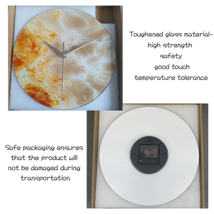 1pc glass wall clock, modern light luxury gold design wall clock, silent clock, home decoration, living room bedroom decoration