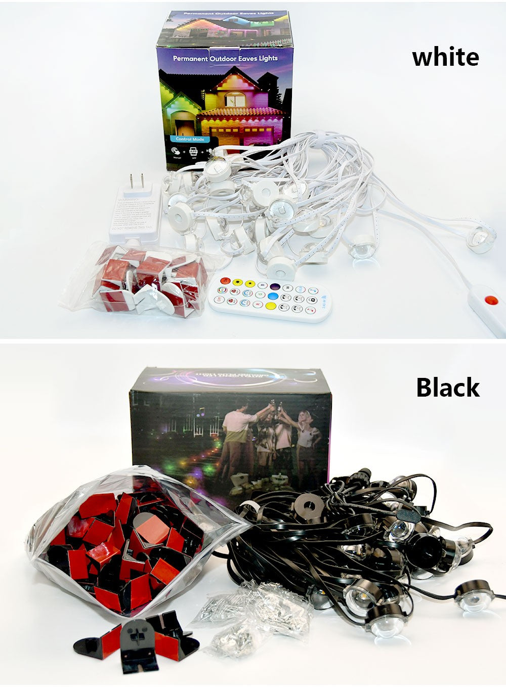 External Permanent RGB IC Waterproof Smart Light String, with Music-Synchronized Dynamic Lighting Effects for Holiday Decoration