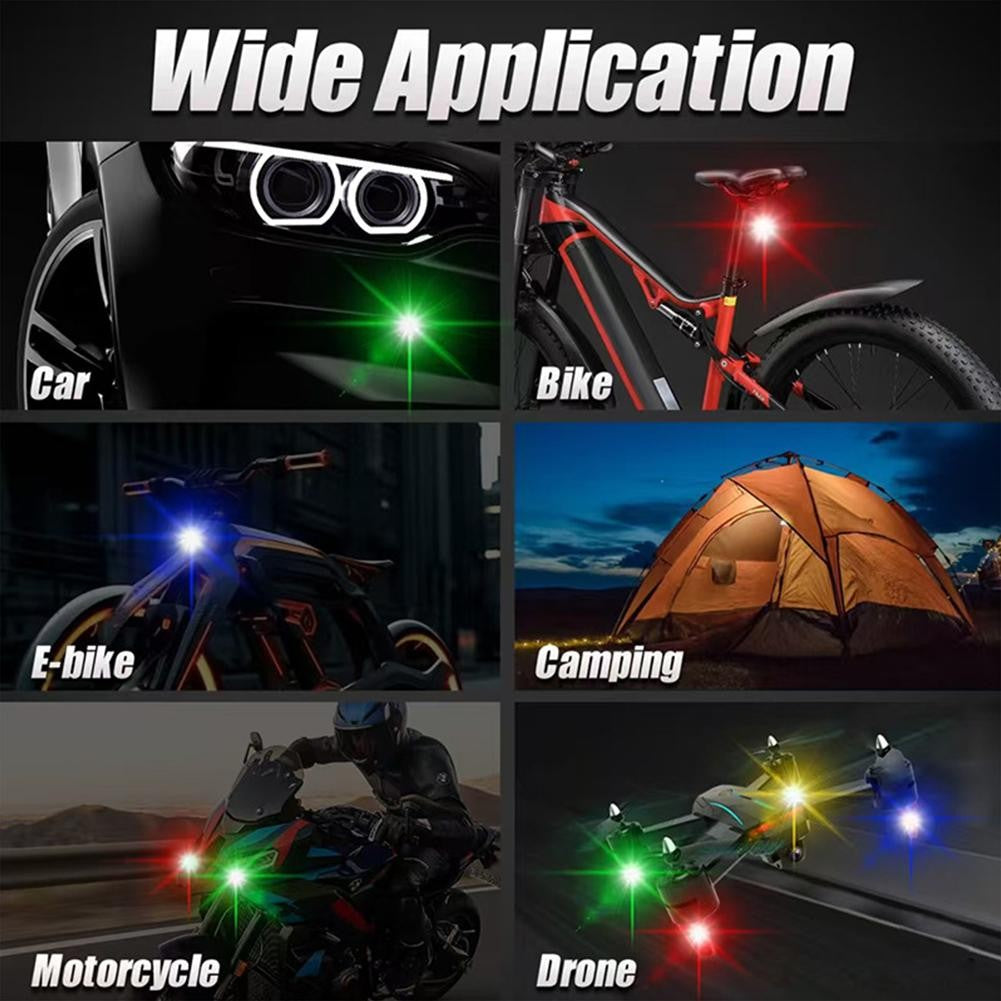 4pcs/set Wireless Remote Control Aircraft Lights,RGB Led Aircraft Strobe Light Motorcycle Accessories