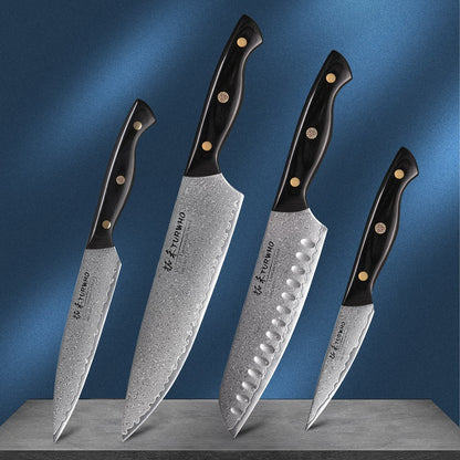 TURWHO 1-6PCS Kitchen Knives Set Japanese 67 Layer Damascus Steel Chef Knife PRO VG10 Santoku Bread Boning Utility Paring Knives