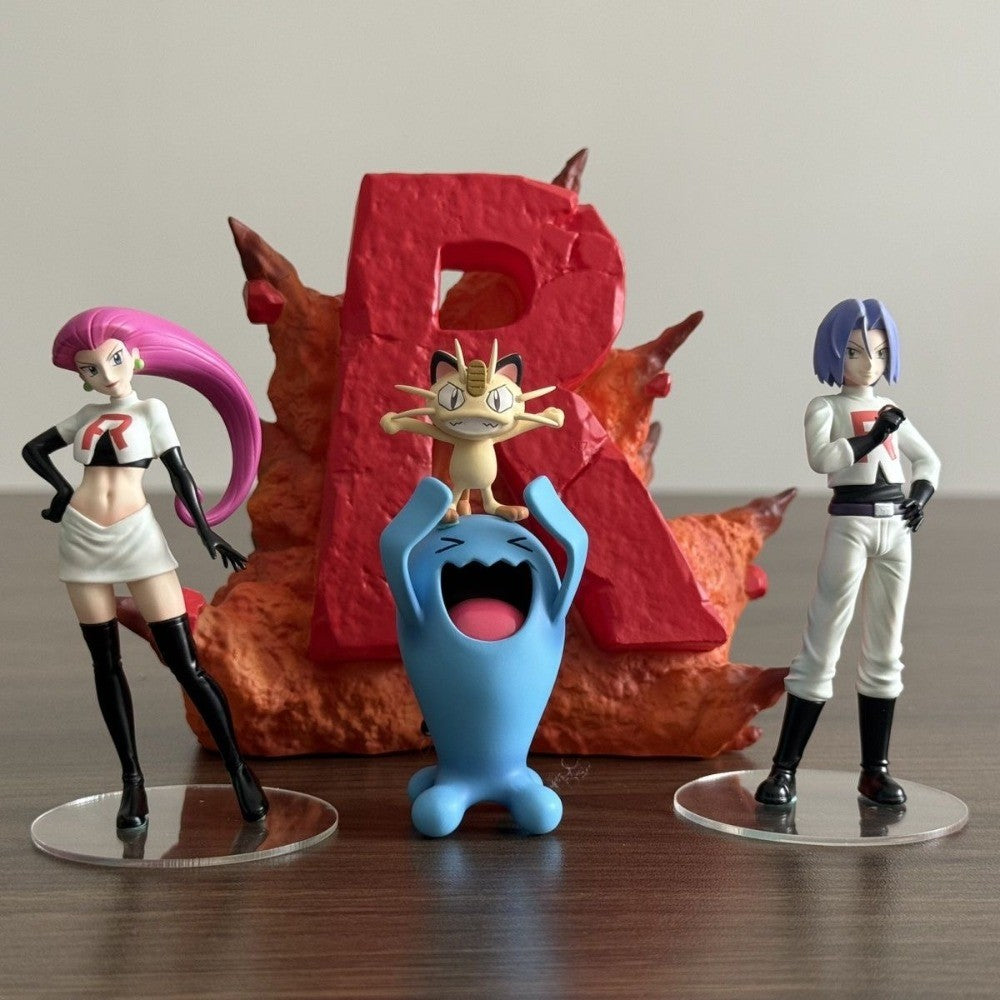Anime Pokémon Figura Equipe Rocket Bonecos de Ação PVC Coleção Modelos de Brinquedo para Crianças Presentes 3-11cm
