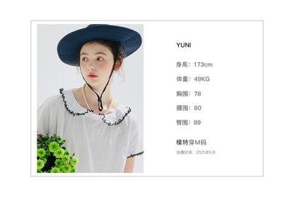 imakokoni 2025 Early Autumn Artistic Washed Braided Bow Half-Dress Casual Retro Women's A-Line Skirt255188