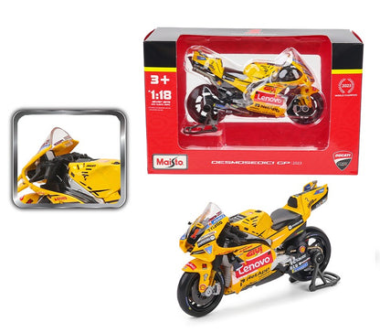 Maisto 1:18 NOVA Ducati Lenovo Team 2023 #1 Bagnaia Campeão Moto GP Corrida motocicleta de liga fundida Modelo de coleção de presente de brinquedo