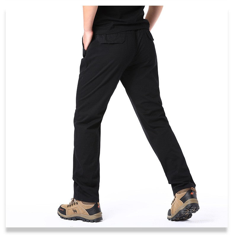 Calças Casuais Masculinas, Calça Cargo de Algodão para Primavera e Outono, Calça Esportiva Grande Plus Size, Calça Reta Solta Masculina com Cintura Elástica