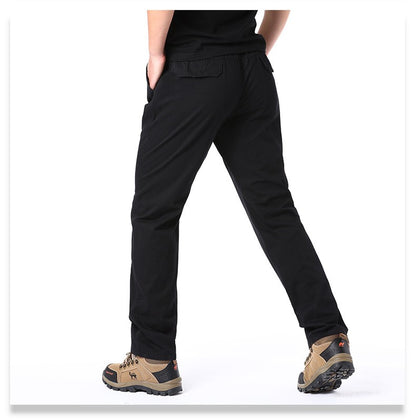 Calças Casuais Masculinas, Calça Cargo de Algodão para Primavera e Outono, Calça Esportiva Grande Plus Size, Calça Reta Solta Masculina com Cintura Elástica