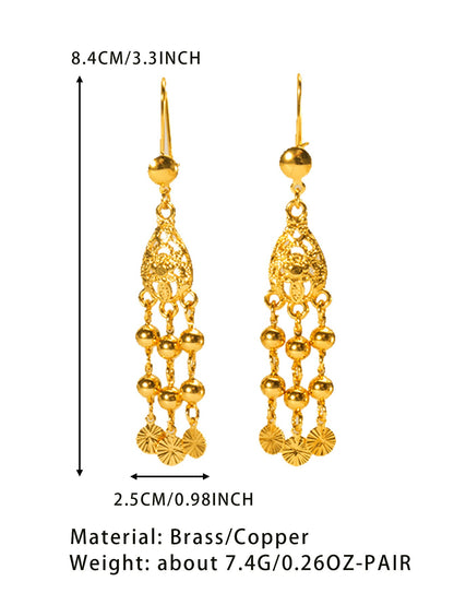 AU999 24K Gold Women's Ear Hanging Earrings - Elegant Dangle Jewelry