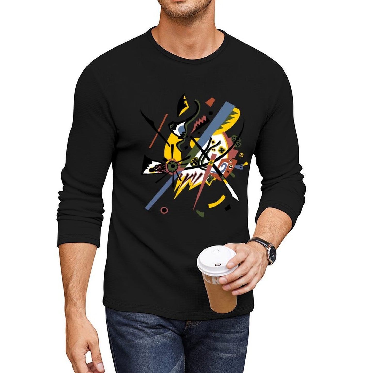 Vassily Kandinsky, small worlds (Kleine Welten) Long T-Shirt tops hippie clothes plain black t shirts men