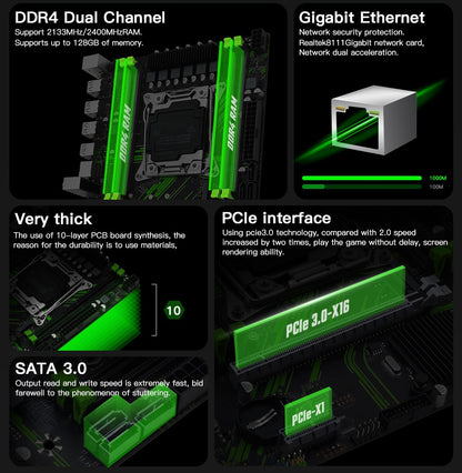 Conjunto de placa-mãe MACHINIST X99 PR9 Kit LGA 2011-3 Intel Xeon E5 2680 V4 CPU E DDR4 16GB(2*8G) RAM Combo opcional usb3.0 NVME