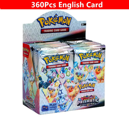 360 Cartas Pokémon em Inglês, Espanhol, Francês - Evoluções Prismáticas, Faíscas Efervescentes, Escarlate e Violeta 151, Booster Pokémon, Cartas de Batalha
