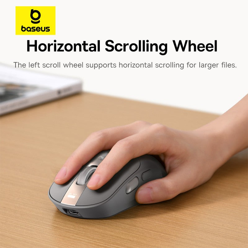 Mouse Sem Fio Baseus Editor Pro Bluetooth 5.1 Modo Duplo Bateria de Longa Duração Recarregável Ergonômico de Escritório com Display