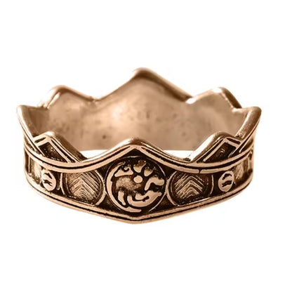 Targaryen Ring Cosplay Three Head Dragon Golden Alloy Metal Rings Fancy Props Halloween Party Costume Accessories Gifts Xmas