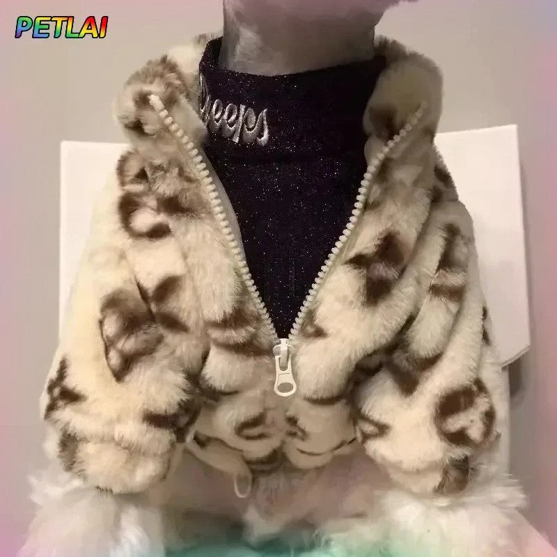 Dog winter High-end coat pet protection against cold sweater small cat aristocratic jacket High-end design sense Teddy cute coat