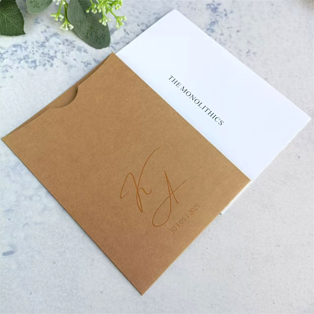 Customized Invitation Envelope, Personalized Wedding Card Holder, Blank Pocket Envelop 50 Sets