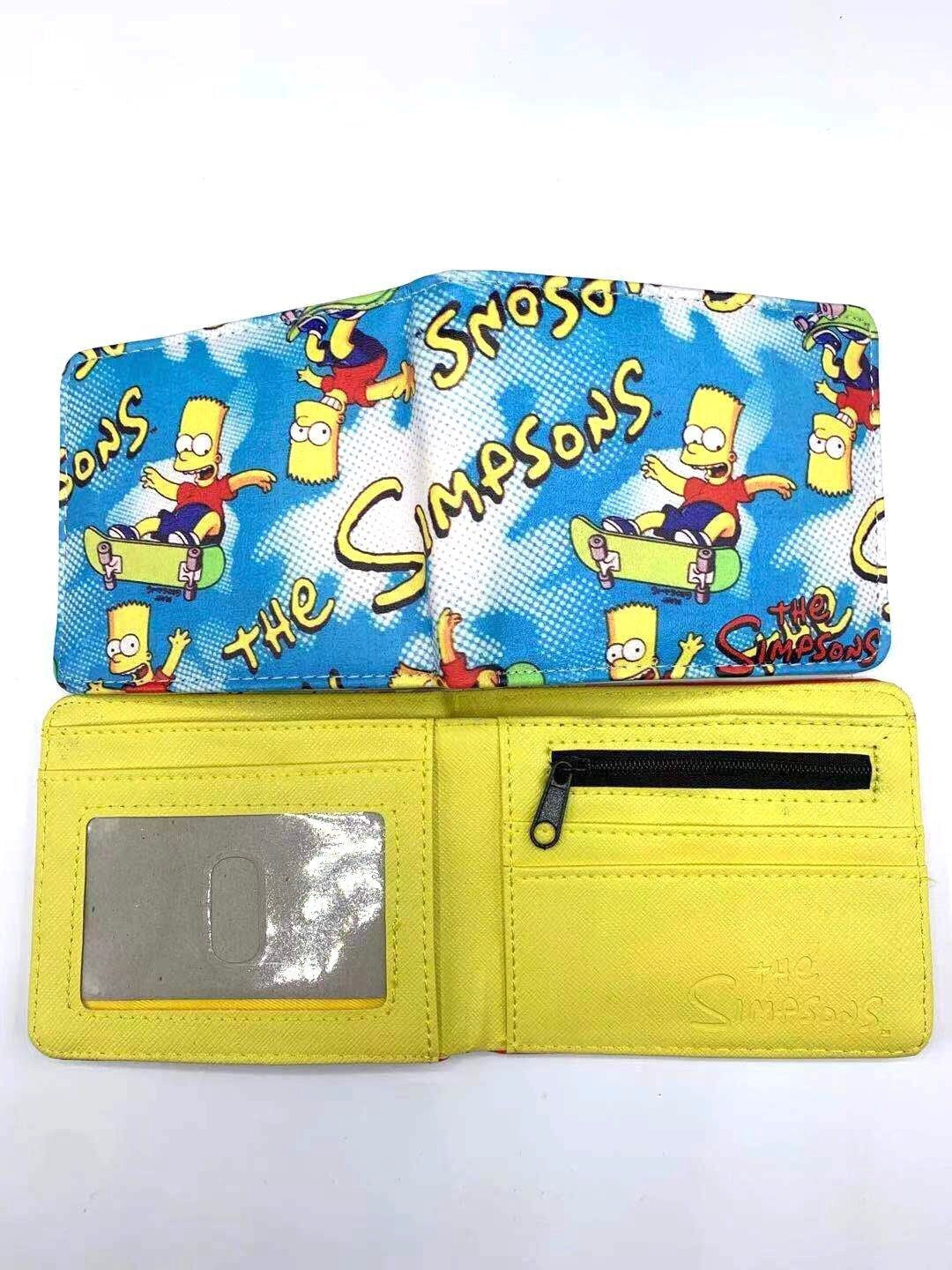 Carteira Dobrável Marvel Vingadores Os Simpsons Bonecos de Anime Masculina Infantil Porta-Cartões de Identidade com Prendedor de Dinheiro Bolsa de Presente de Desenhos Animados