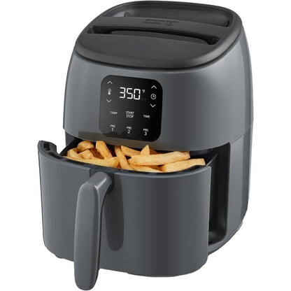 Fritadeira Elétrica de Ar TastiCrisp 2.6 Qt. Cinza Compacta para Alimentos Mais Saudáveis em Minutos Ideal para Espaços Pequenos Características