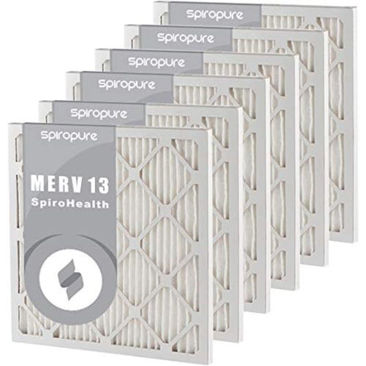 MERV 13 Pleated Air Filters 13x21.5x1 in USA Made 6 Pack White High Efficiency for Home HVAC Systems