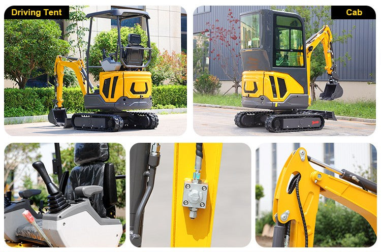 Miniescavadeira hidráulica de esteira de 1,6 tonelada mais vendida, multifuncional, personalizável para aplicações de jardinagem agrícola