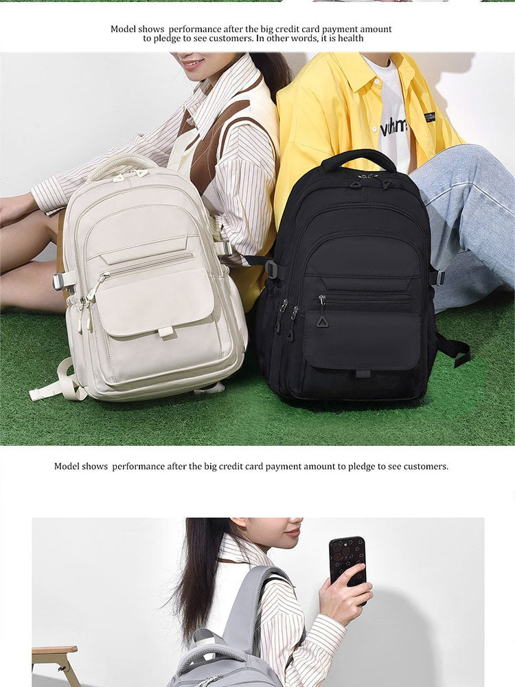 Mochila Multi-camadas Impermeável e Estilosa Oxford de Grande Capacidade Simples para Estudantes, Viajantes e Uso Diário