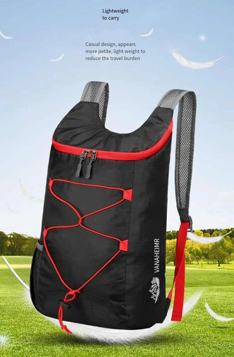 High-density lightweight waterproof nylon sports bag, multifunctional outdoor folding backpack Suitable for camping Hiking