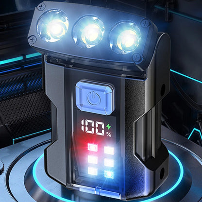 Multifunctional Usb Charging Flashlight Ajustable Mini LED Outdoor Torch Portable Keychain Light Magnetic Camping Warning Lamp