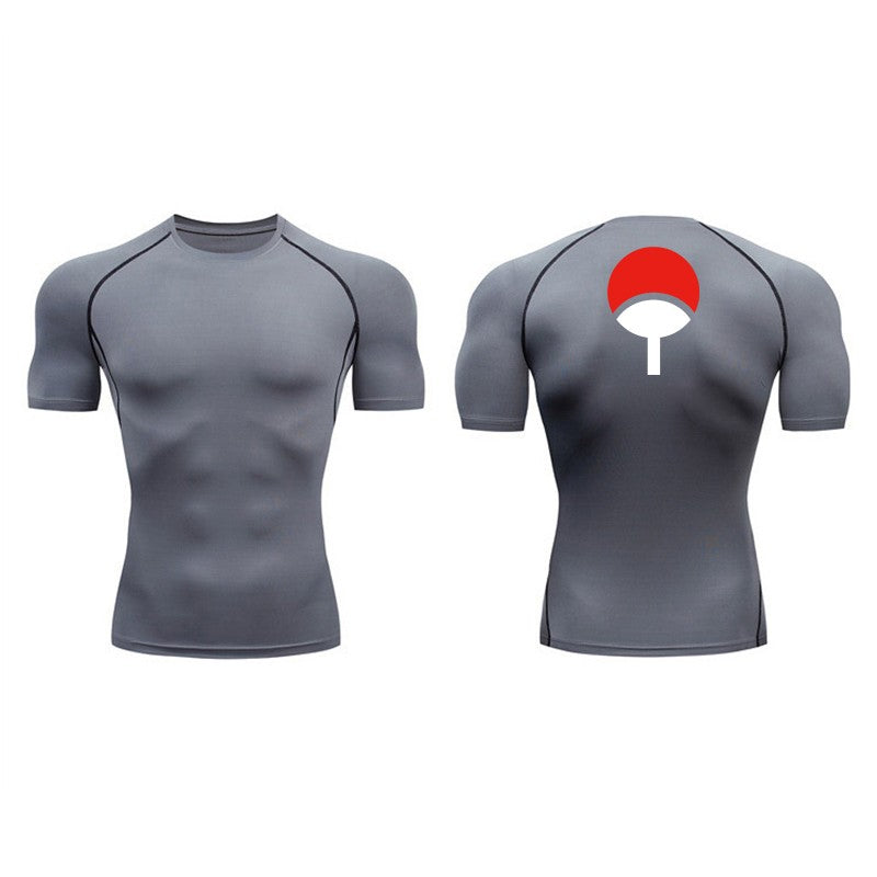 Graphic Compression Shirts for Men Athletic Quick Dry Rash Guard Stretchy Baselayers Undershirts Gym Workout Running Tshirt Tops