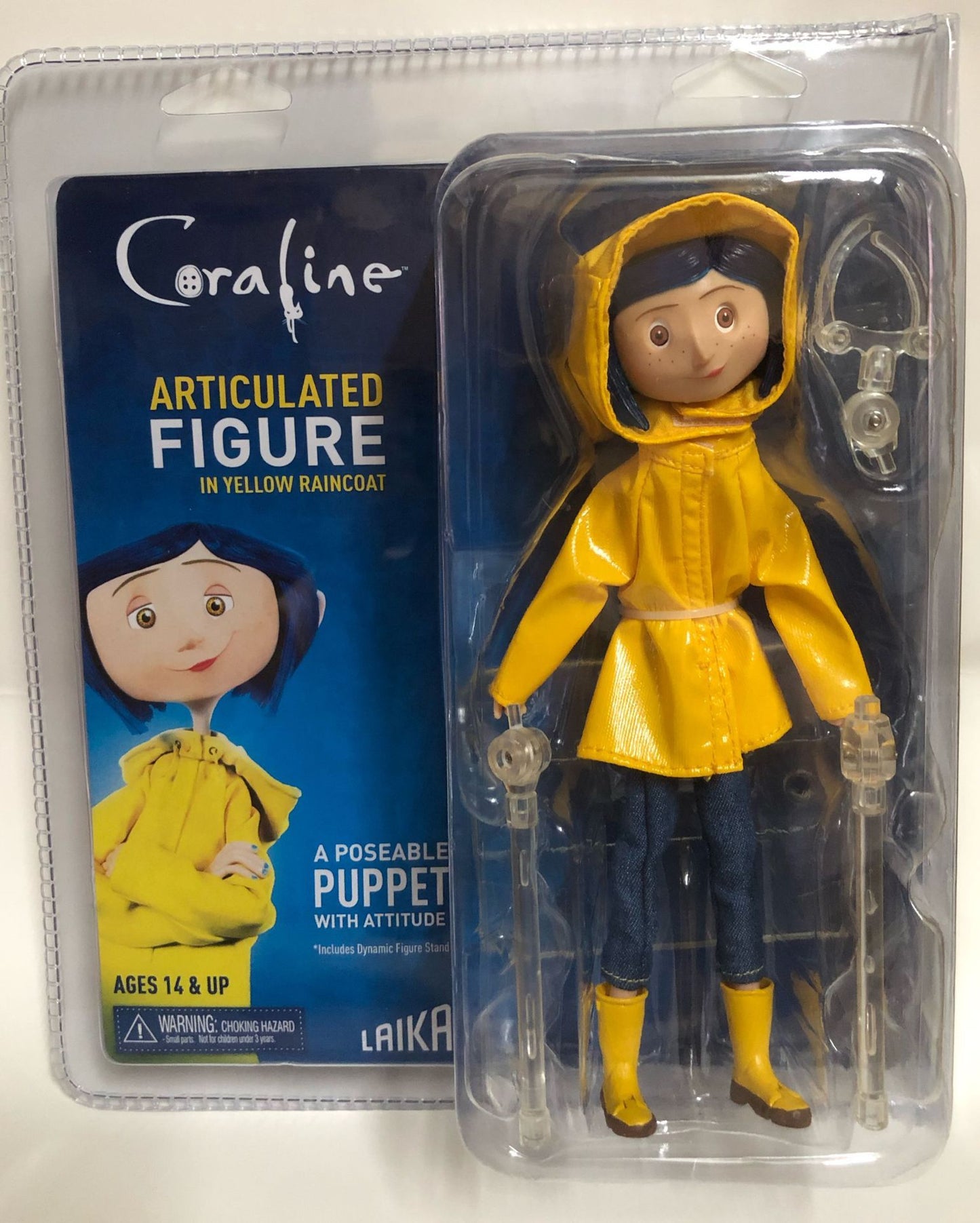 Neca Anime Coraline Doll Articulated Anime Figure Raincoat Sweater In Striped Shirt Toy La Girl Decoration Model Bithday Gifts