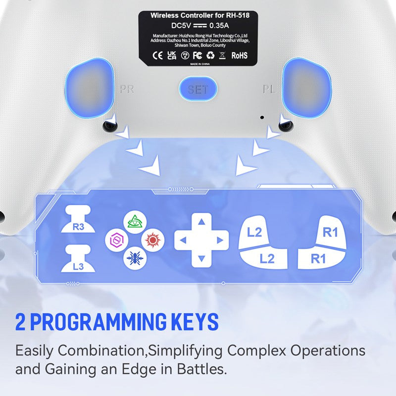 Controller For Playstation 5 PS5/PS4/PC/Steam Wired Gamepad Turbo Dual Vibrate Hall Effect Linear Trigger Game Control Joystick