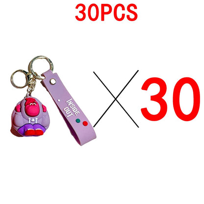 30 Peças/Conjunto Atacado Chaveiro Divertida Mente 2 Boneco de Personagem de Desenho Animado Fofo Chaveiro Pingente de Boneca de Personagem de Filme para Presente Infantil
