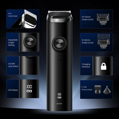 SEJOY Electric Hair Trimmer Kits Cordless Professional Hair Clipper Reachageable Waterproof Nose Hair Trimmer