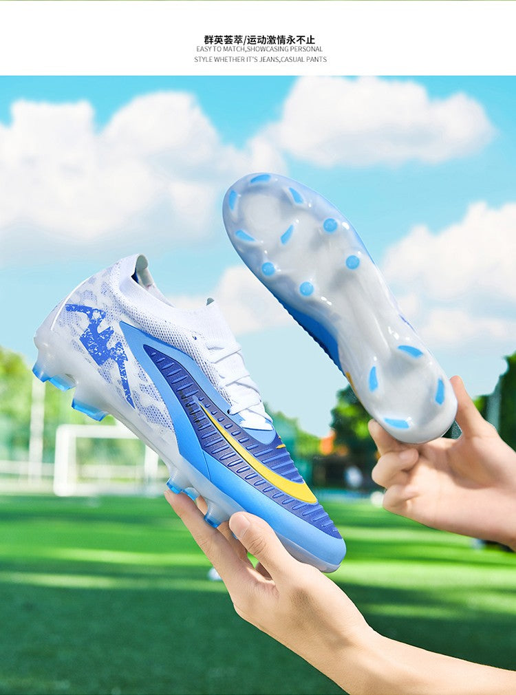 New Men's Soccer Shoes High-Top Soccer Cleats Outdoor Breathable Athletic Professional Spikes Youth Boys Football Shoes Unisex