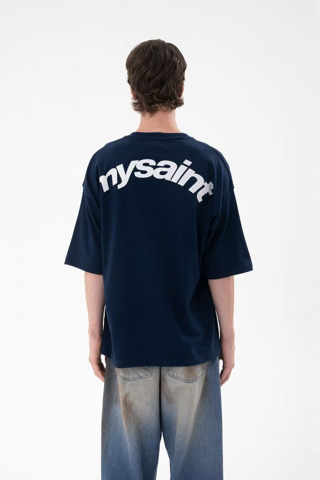 Y2K retro punk street English logo print design fashionable couple casual short sleeved hip hop gothic Harajuku loose shirt