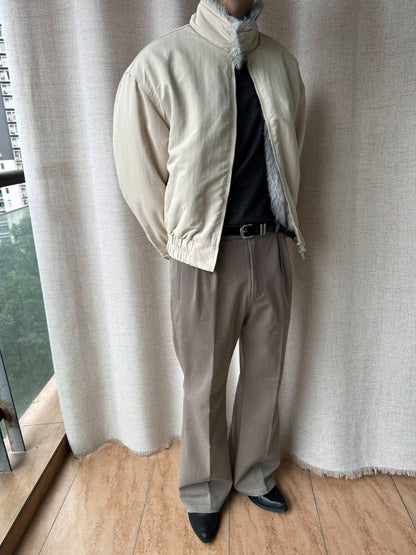 2025 Winter New Fashion Mountain Carving Imitation Wolf Fur Coat Men and Women Y2K Harajuku Hip-hop Pop Bomber Jacket Cleanfit