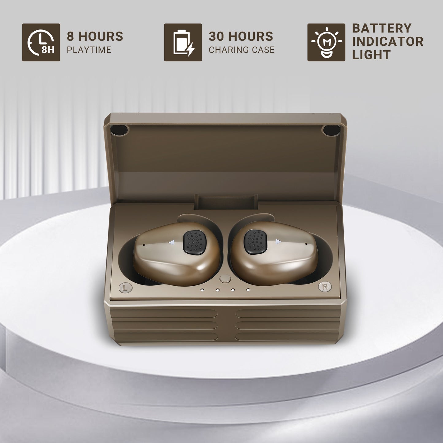 YHKEMA EB10 Electronic Shooting Ear Protection,TacticalNRR 27dB Bluetooth Noise Cancelling Sound Amplification Earmuffs Earbuds