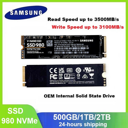 SAMSUNG 980 SSD NVMe M.2 Disco Rígido Interno de Estado Sólido 250GB 500GB 1TB 2TB TLC PCIe 4.0 SSD Laptop Desktop disco duro