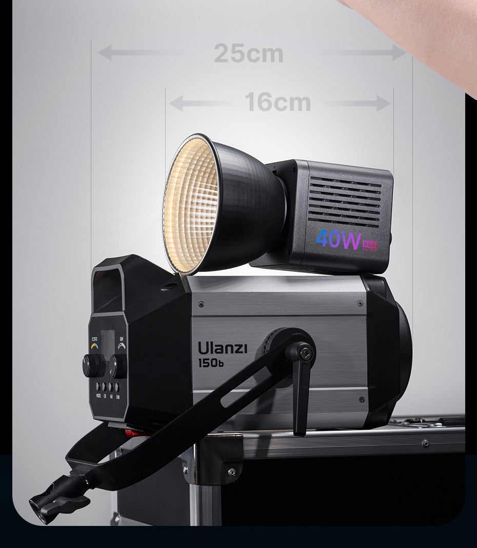 Ulanzi L024 Luz de Vídeo RGB 40W 2500-6500K Bicolor 0-359° Luz COB RGB Mini Montagem Bowens Luz de Preenchimento 3400mAh Luz COB